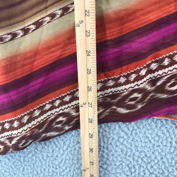 Show Me Your MuMu Top Womens Medium Brown Multi Striped Tunic Short Sleeve Boho* - Picture 9 of 10